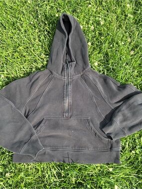Lululemon Athletica Black Half-Zip Hooded Pullover Sweatshirt